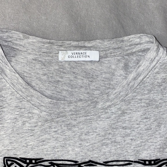 VERSACE COLLECTION MENS GREY COTTON TSHIRT MEDUSA DESIGNER - Picture 4 of 5